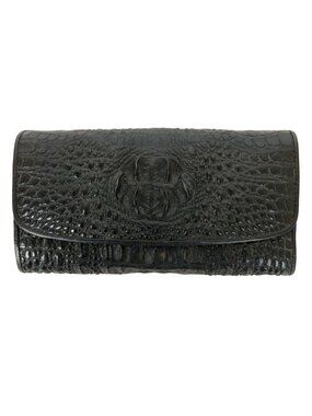 Genuine Hornback Crocodile Skin Womens Wallet Multiple Compartments Card Slots